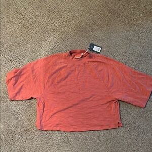 NWT Universal Thread Oversized Cropped Mock Neck T-Shirt